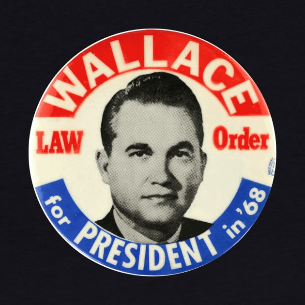 George Wallace 1968 Presidential Campaign Law and Order Button Design by Naves